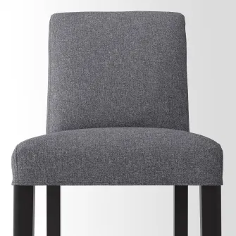 IKEA BERGMUND Scaun bar cu spatar, inaltimea blatului negru/Gunnared, gri mediu, 62 cm