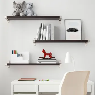 IKEA BERGSHULT / GRANHULT Combinatie etajera, negru-maro/nichelat, 80x20 cm