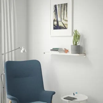 IKEA BERGSHULT / GRANHULT Polita, alb/nichelat, 80x20 cm