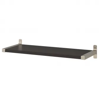 IKEA BERGSHULT / GRANHULT Polita, negru-maro/nichelat, 80x30 cm