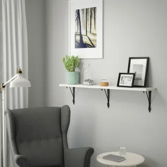 IKEA BERGSHULT / KROKSHULT Polita, alb/antracit, 120x20 cm