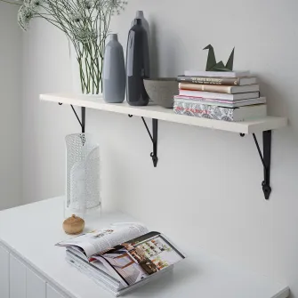 IKEA BERGSHULT / KROKSHULT Polita, alb/antracit, 120x20 cm