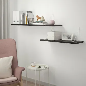 IKEA BERGSHULT Polita, negru-maro, 120x20 cm