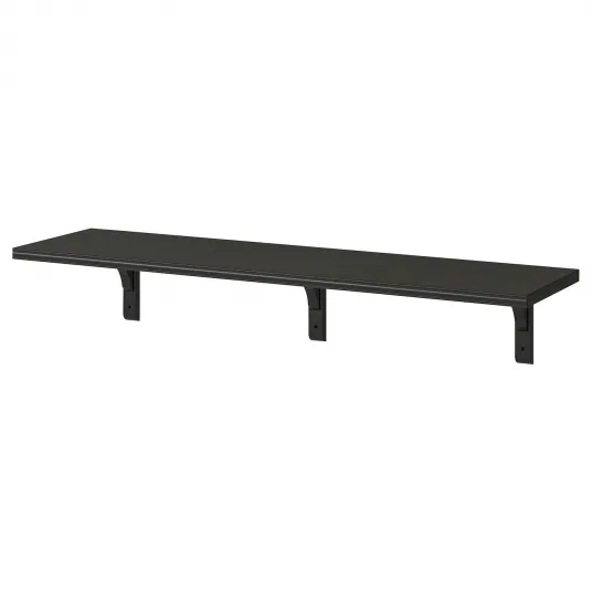IKEA BERGSHULT / RAMSHULT Polita, negru-maro, 120x30 cm