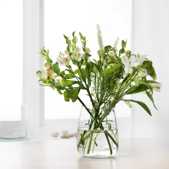 IKEA BERÄKNA Vaza, sticla transparenta, 18 cm