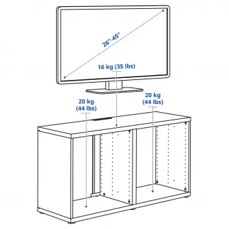 IKEA BESTÅ Comoda TV, alb, 120x40x64 cm