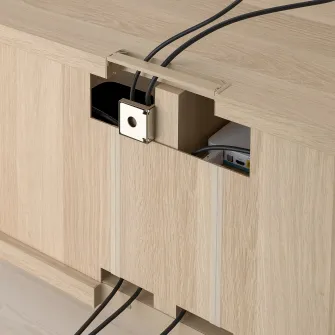 IKEA BESTÅ Comoda TV, aspect stejar antichizat, 120x40x38 cm