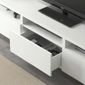IKEA BESTÅ / LACK Ansamblu depozitare TV, alb, 300x42x195 cm