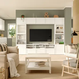 IKEA BESTÅ Ansamblu depozitare TV/usi sticla