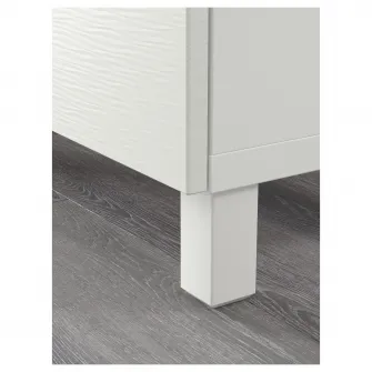 IKEA BESTÅ Ansamblu depozitare cu sertare, Laxviken alb/Selsviken lucios/alb, 180x42x74 cm