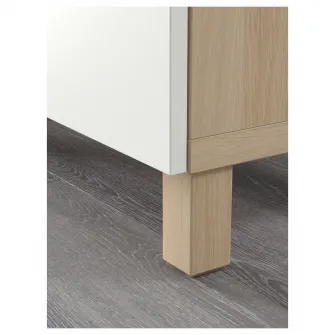 IKEA BESTÅ Ansamblu depozitare cu sertare, aspect stejar antichizat/Lappviken alb, 180x42x74 cm