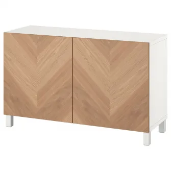 IKEA BESTÅ Ansamblu depozitare cu usi, alb/Hedeviken/Stubbarp frnr stjr, 120x42x74 cm