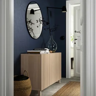 IKEA BESTÅ Ansamblu depozitare cu usi, alb/Hedeviken/Stubbarp frnr stjr, 120x42x74 cm