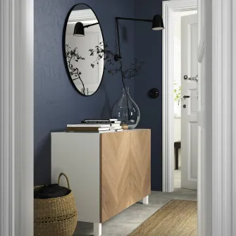 IKEA BESTÅ Ansamblu depozitare cu usi, alb/Hedeviken/Stubbarp frnr stjr, 120x42x74 cm