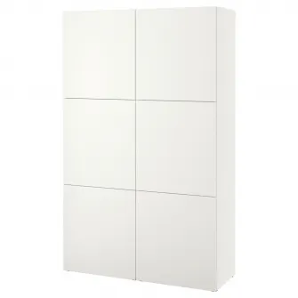 IKEA BESTÅ Ansamblu depozitare cu usi, alb/Lappviken alb, 120x42x193 cm