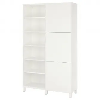 IKEA BESTÅ Ansamblu depozitare cu usi, alb/Lappviken/Stubbarp alb, 120x42x202 cm