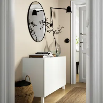IKEA BESTÅ Ansamblu depozitare cu usi, alb/Lappviken/Stubbarp alb, 120x42x74 cm