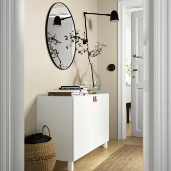 IKEA BESTÅ Ansamblu depozitare cu usi, alb/Lappviken/Stubbarp alb, 120x42x74 cm