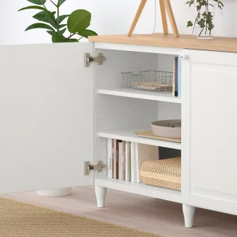 IKEA BESTÅ Ansamblu depozitare cu usi, alb/Smeviken/Kabbarp alb, 180x42x76 cm