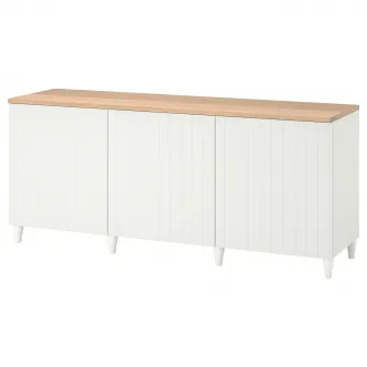 IKEA BESTÅ Ansamblu depozitare cu usi, alb/Sutterviken/Kabbarp alb, 180x42x76 cm