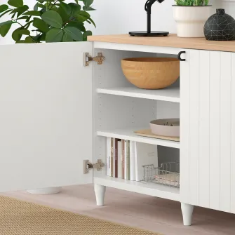 IKEA BESTÅ Ansamblu depozitare cu usi, alb/Sutterviken/Kabbarp alb, 180x42x76 cm