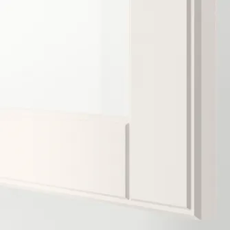 IKEA BESTÅ Ansamblu depozitare cu usi sticla, alb Smeviken/Ostvik/Kabbarp stc a tr, 60x42x202 cm