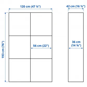 IKEA BESTÅ Ansamblu depozitare cu usi sticla, alb/Förvaltare alb, 120x42x193 cm