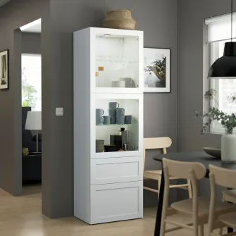IKEA BESTÅ Ansamblu depozitare cu usi sticla