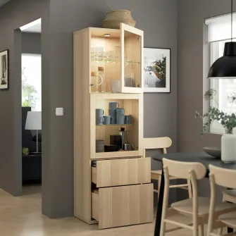 IKEA BESTÅ Ansamblu depozitare cu usi sticla