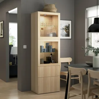 IKEA BESTÅ Ansamblu depozitare cu usi sticla