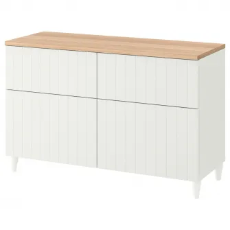 IKEA BESTÅ Ansamblu depozitare cu usi/sertare, alb/Sutterviken/Kabbarp alb, 120x42x76 cm