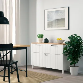 IKEA BESTÅ Ansamblu depozitare cu usi/sertare, alb/Sutterviken/Kabbarp alb, 120x42x76 cm