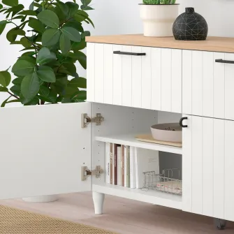IKEA BESTÅ Ansamblu depozitare cu usi/sertare, alb/Sutterviken/Kabbarp alb, 120x42x76 cm