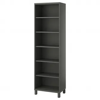 IKEA BESTÅ Ansamblu depozitare, gri inchis, 60x40x202 cm