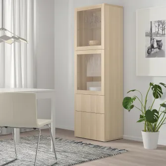 IKEA BESTÅ Cadru, aspect stejar antichizat, 60x40x192 cm