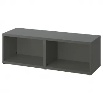 IKEA BESTÅ Cadru, gri inchis, 120x40x38 cm