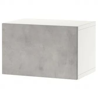 IKEA BESTÅ Combinatie corp suspendat, alb Kallviken/gri aspect beton, 60x42x38 cm