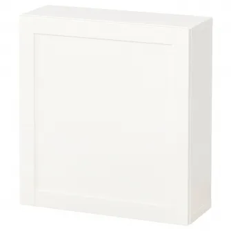 IKEA BESTÅ Combinatie corp suspendat, alb/Hanviken alb, 60x22x64 cm
