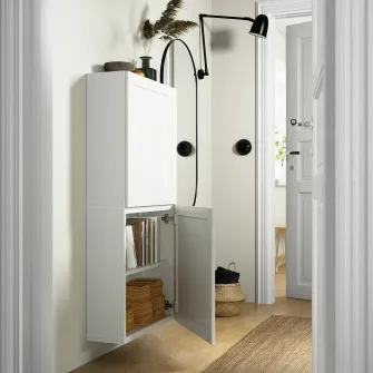 IKEA BESTÅ Combinatie corp suspendat, alb/Hanviken alb, 60x22x64 cm