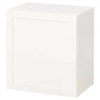 IKEA BESTÅ Combinatie corp suspendat, alb/Hanviken alb, 60x42x64 cm