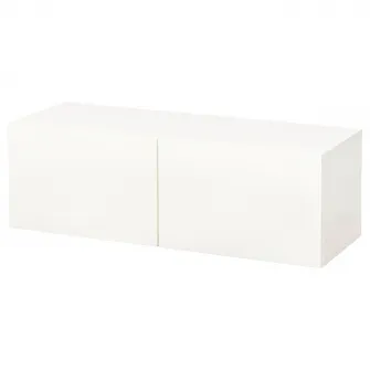 IKEA BESTÅ Combinatie corp suspendat, alb/Lappviken alb, 120x42x38 cm