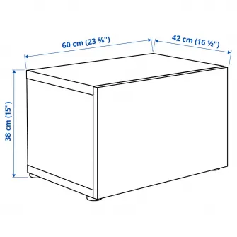 IKEA BESTÅ Combinatie corp suspendat, alb/Laxviken, 60x42x38 cm