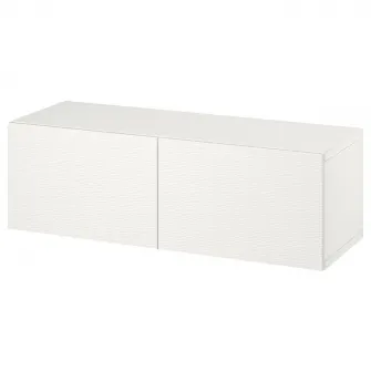 IKEA BESTÅ Combinatie corp suspendat, alb/Laxviken alb, 120x42x38 cm