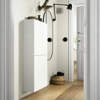 IKEA BESTÅ Combinatie corp suspendat, alb/Laxviken alb, 60x22x64 cm