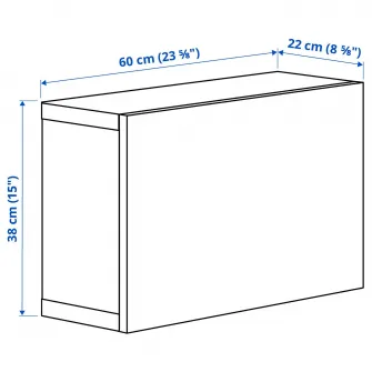 IKEA BESTÅ Combinatie corp suspendat, alb/Ostvik alb, 60x22x38 cm