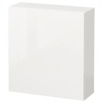 IKEA BESTÅ Combinatie corp suspendat, alb/Selsviken lucios/alb, 60x22x64 cm