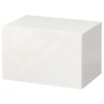 IKEA BESTÅ Combinatie corp suspendat, alb/Selsviken lucios/alb, 60x42x38 cm
