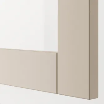 IKEA BESTÅ Combinatie corp suspendat, alb/Sindvik gri deschis-bej, 120x42x38 cm