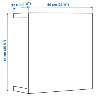 IKEA BESTÅ Combinatie corp suspendat, alb/Sutterviken alb, 60x22x64 cm
