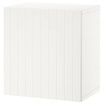 IKEA BESTÅ Combinatie corp suspendat, alb/Sutterviken alb, 60x42x64 cm